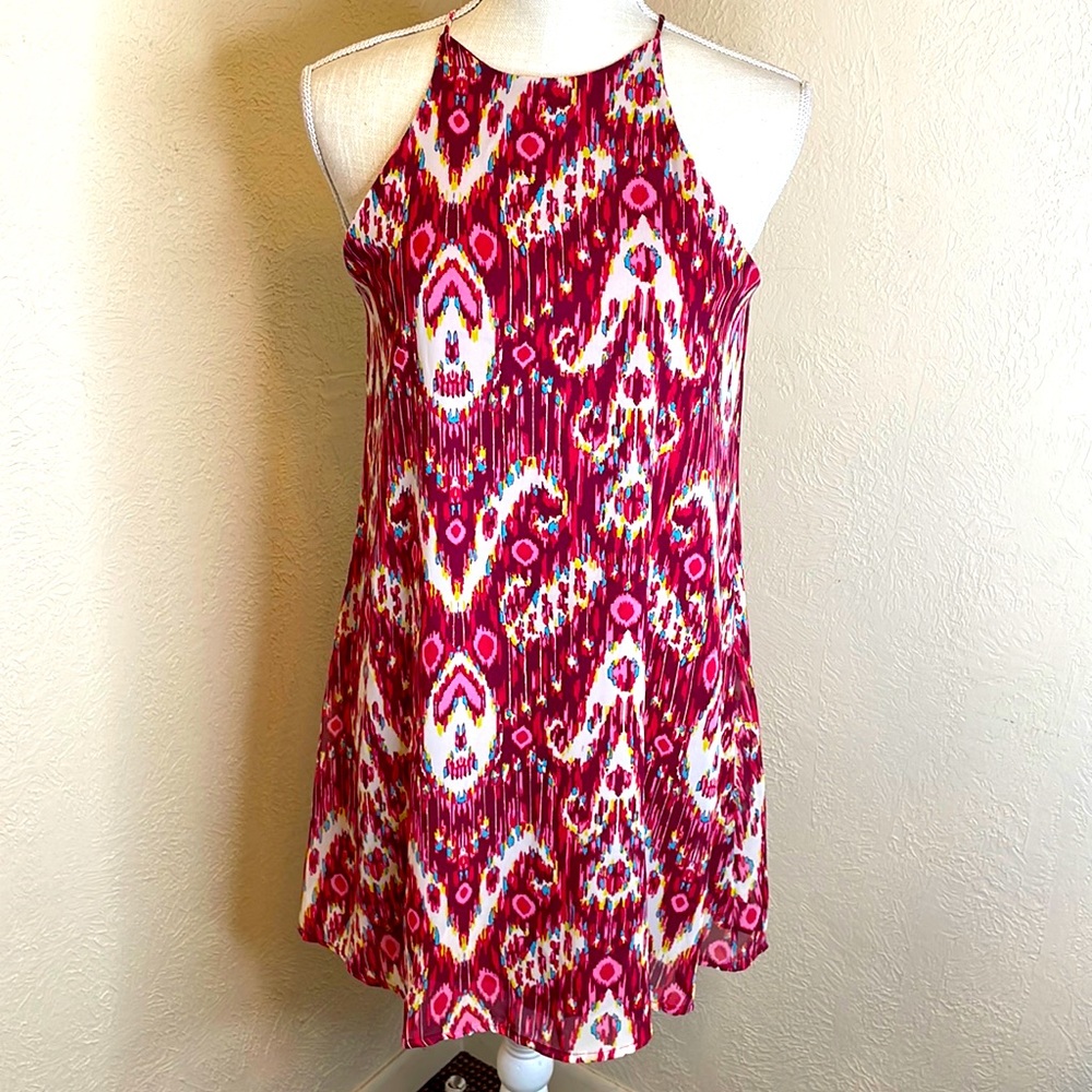 Tyche Sleeveless Pink & White Mini Dress